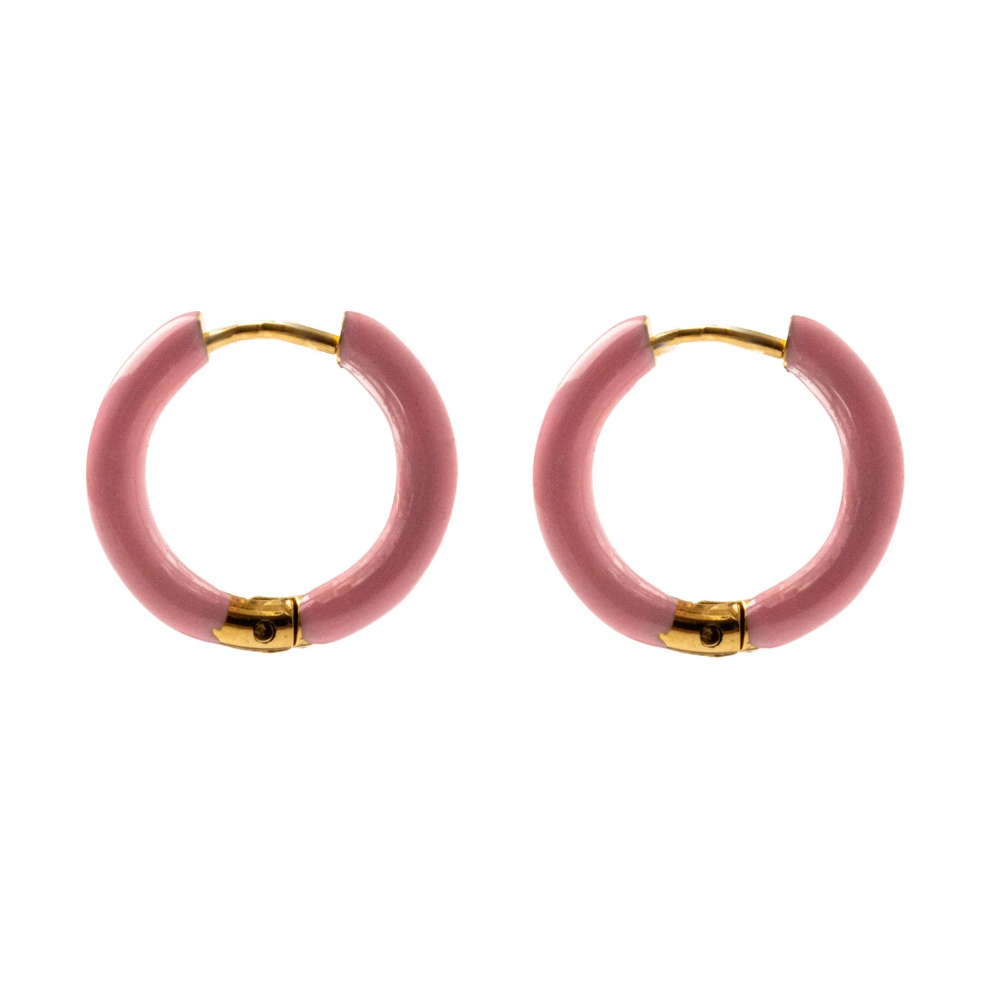 Σκουλαρίκια κρίκοι χρωματιστοί Mar & Mar Elvy Hoops (Pink) από ανοξείδωτο ατσάλι
