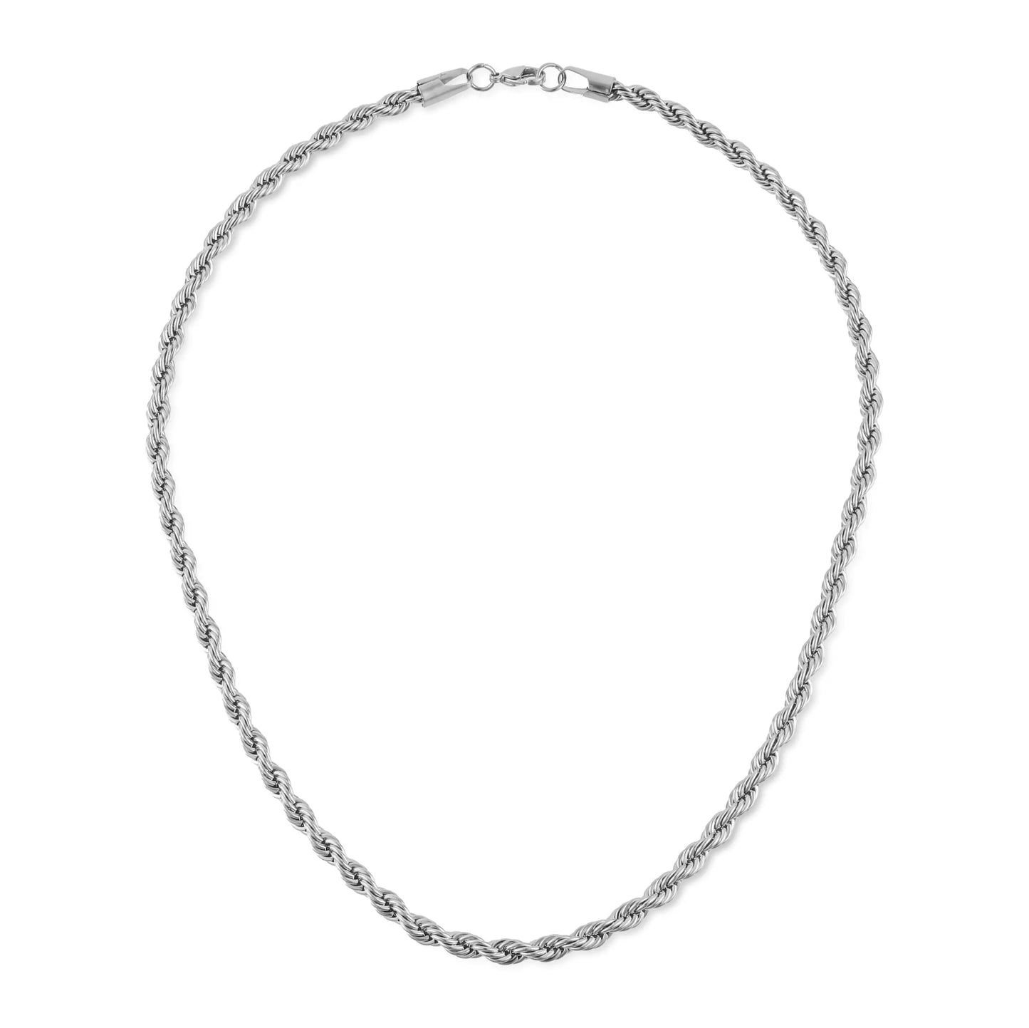 Αλυσίδα λαιμού στριφτή Mar & Mar Rope (Twisted-Silver) από ανοξείδωτο ατσάλι