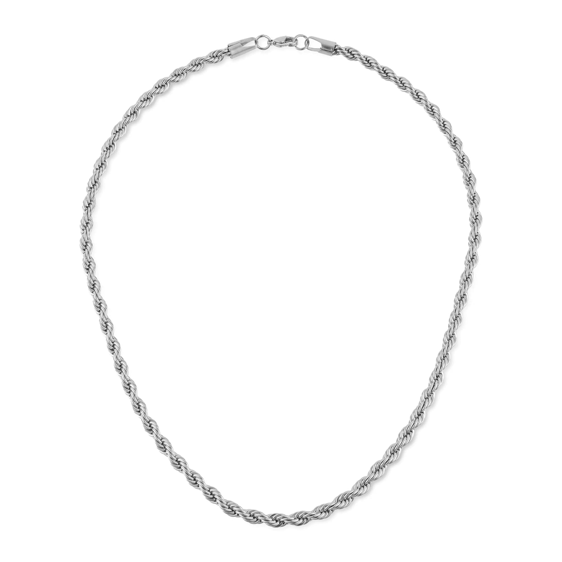 Αλυσίδα λαιμού στριφτή Mar & Mar Rope (Twisted-Silver) από ανοξείδωτο ατσάλι