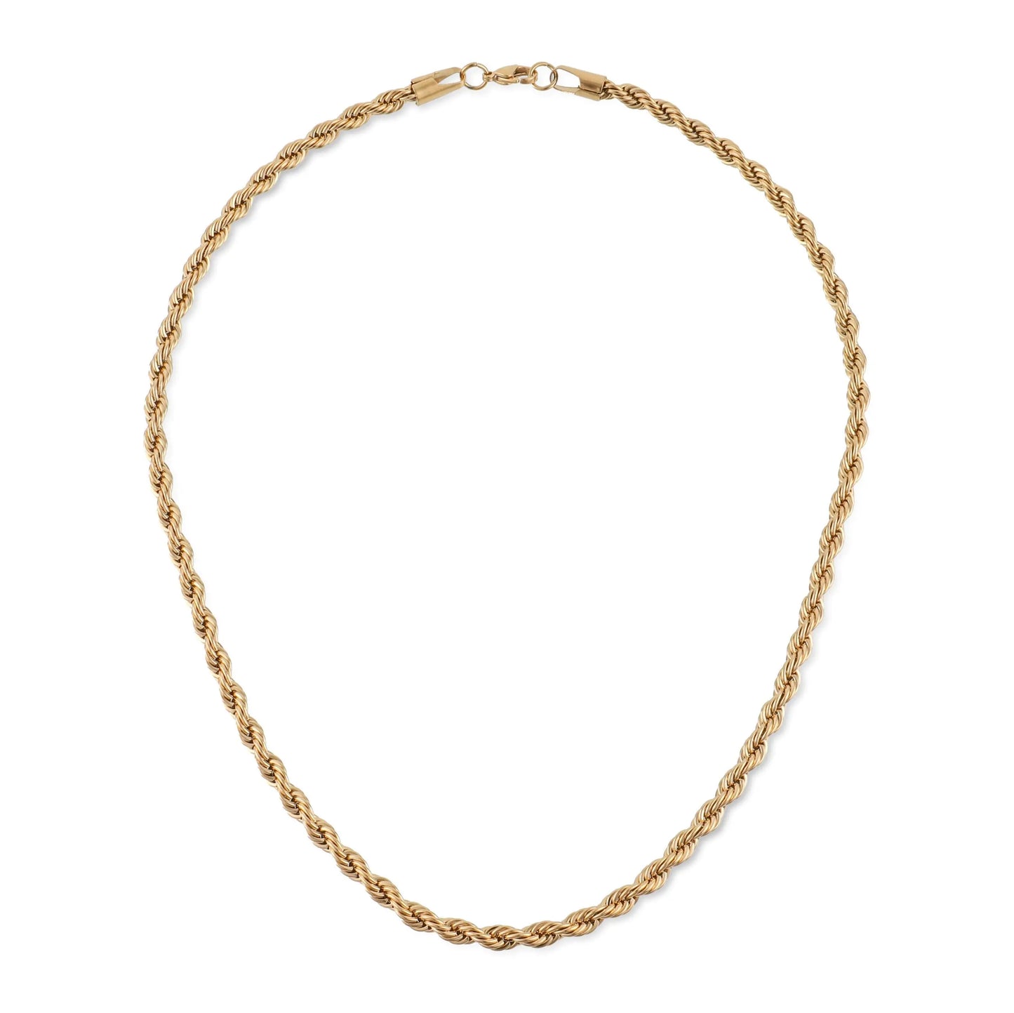 Αλυσίδα λαιμού στριφτή Mar & Mar Rope (Twisted-Gold) από ανοξείδωτο ατσάλι