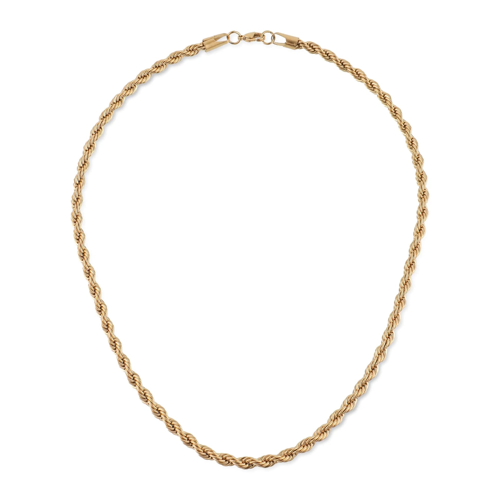 Αλυσίδα λαιμού στριφτή Mar & Mar Rope (Twisted-Gold) από ανοξείδωτο ατσάλι