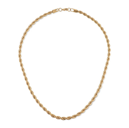 Αλυσίδα λαιμού στριφτή Mar & Mar Rope (Twisted-Gold) από ανοξείδωτο ατσάλι