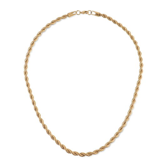 Αλυσίδα λαιμού στριφτή Mar and Mar Rope (Twisted-Gold) από ανοξείδωτο ατσάλι