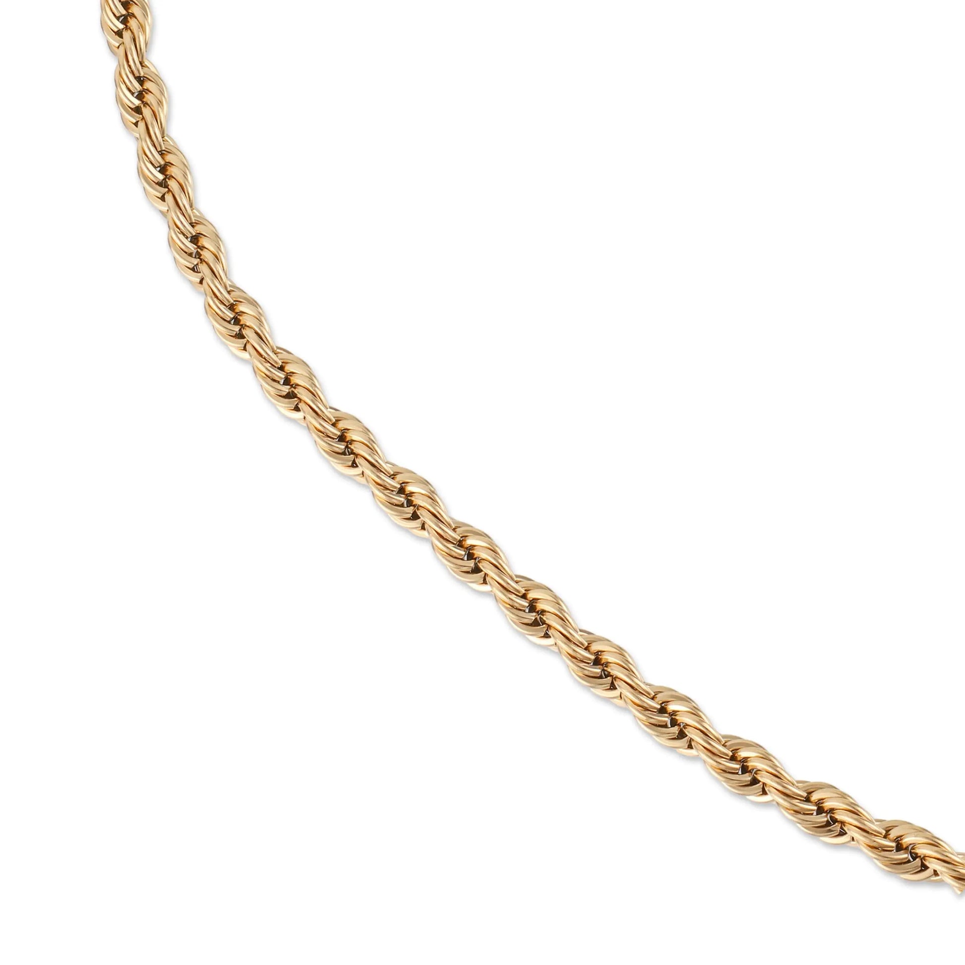 Αλυσίδα λαιμού στριφτή Mar & Mar Rope (Twisted-Gold) από ανοξείδωτο ατσάλι