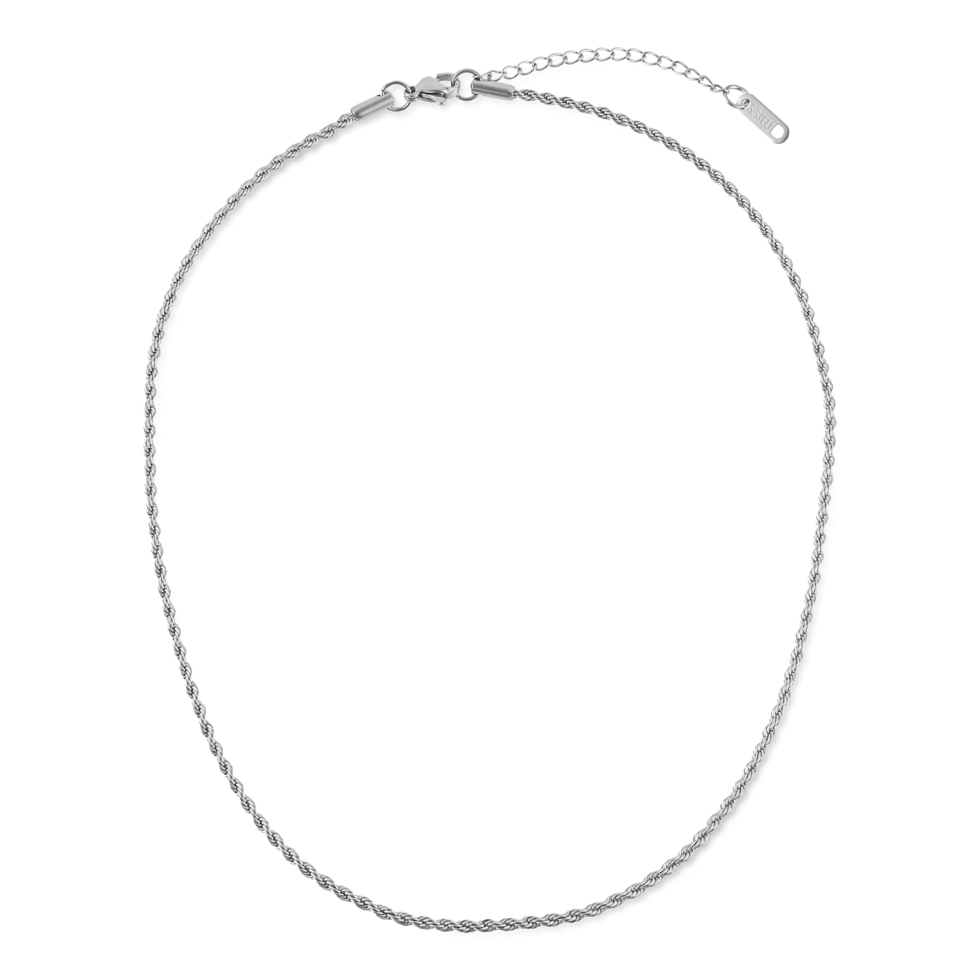 Αλυσίδα λαιμού στριφτή Mar & Mar Rope (Twisted-Silver) από ανοξείδωτο ατσάλι