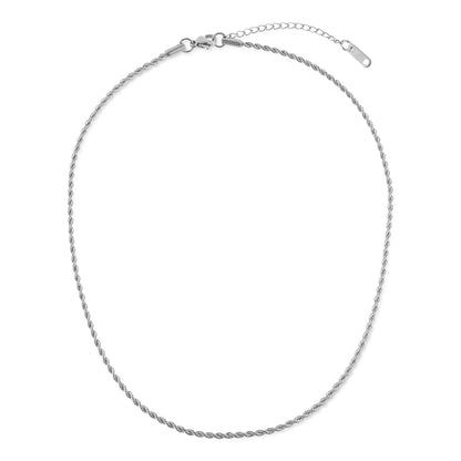 Αλυσίδα λαιμού στριφτή Mar & Mar Rope (Twisted-Silver) από ανοξείδωτο ατσάλι