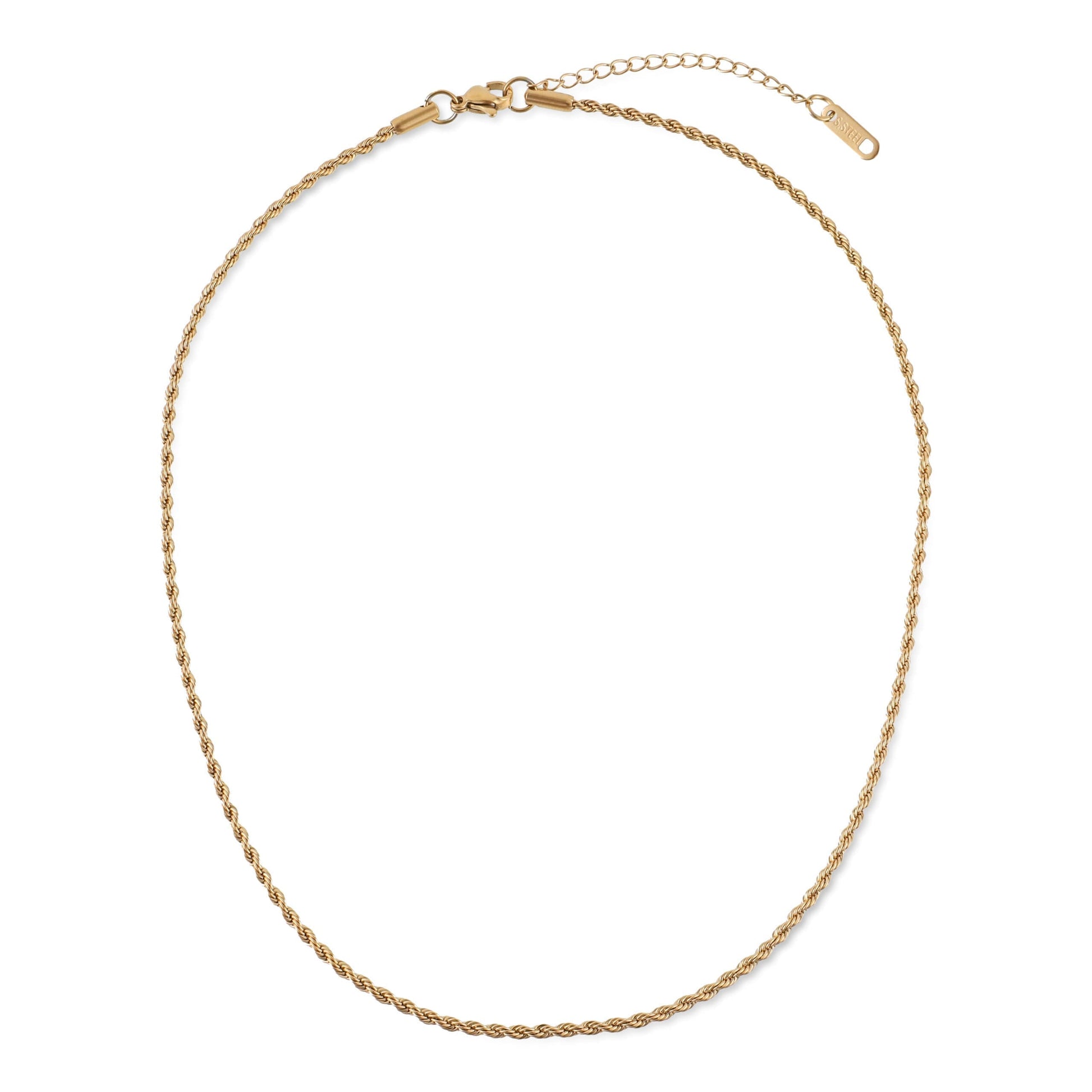 Αλυσίδα λαιμού στριφτή Mar & Mar Rope (Twisted-Gold) από ανοξείδωτο ατσάλι