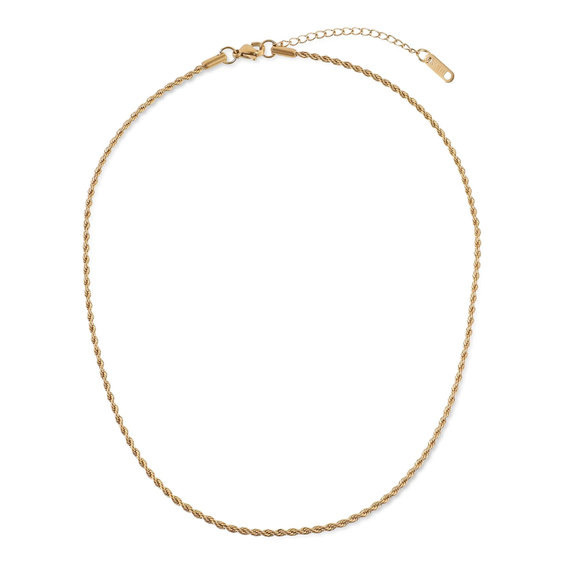Αλυσίδα λαιμού στριφτή Mar & Mar Rope (Twisted-Gold) από ανοξείδωτο ατσάλι