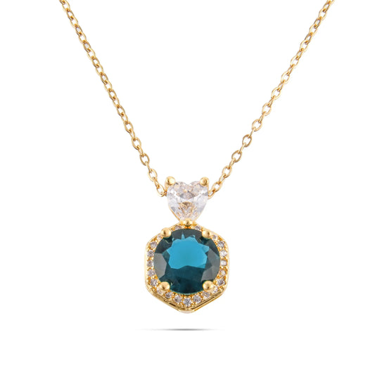 Κολιέ με ζιργκόν Mar and Mar Alice (Gold) από ανοξείδωτο ατσάλι