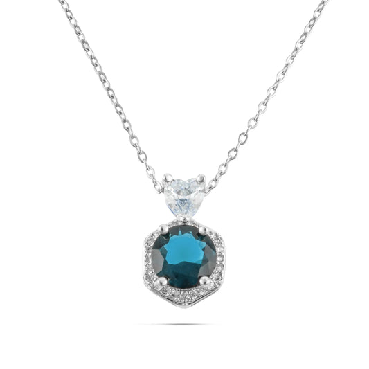 Κολιέ με ζιργκόν Mar and Mar Alice (Silver) από ανοξείδωτο ατσάλι