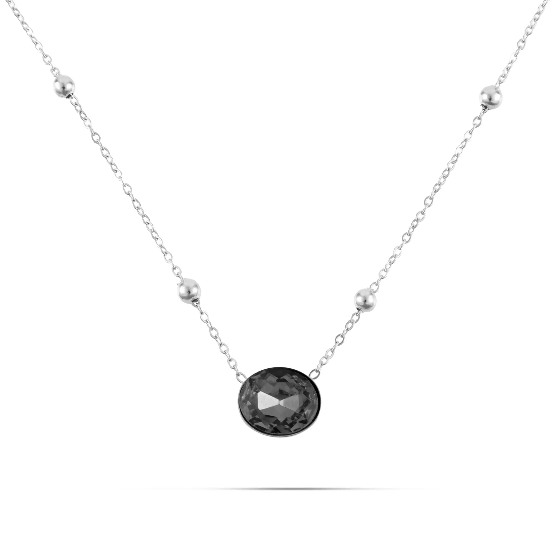 Κολιέ με πέτρα ζιργκόν Mar & Mar Malibu (Silver) από ανοξείδωτο ατσάλι