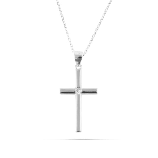 Κολιέ με σταυρό και πέτρα ζιργκόν Mar and Mar Bradley Cross από ασήμι 925