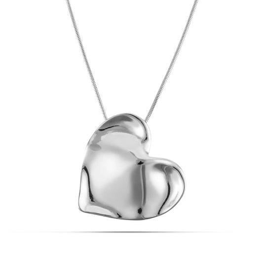 Κολιέ με καρδιά Mar and Mar Junaid Heart (Silver) από ανοξείδωτο ατσάλι