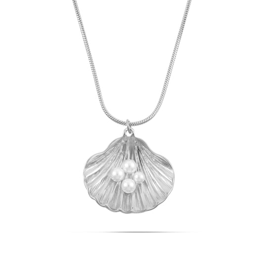 Κολιέ με πέρλες Mar and Mar Seashell Pearl από ανοξείδωτο ατσάλι