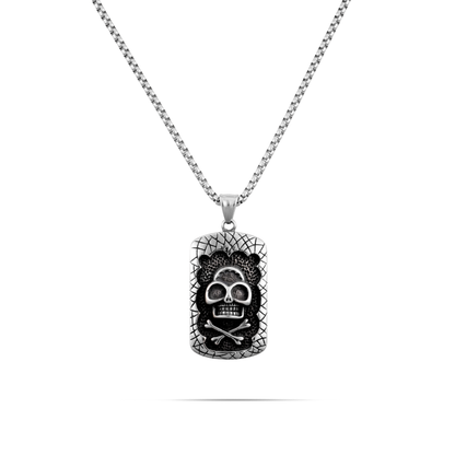 Κολιέ νεκροκεφαλή Mar and Mar Skull Tab από ανοξείδωτο ατσάλι