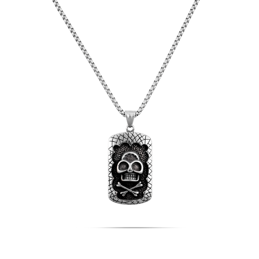 Κολιέ νεκροκεφαλή Mar and Mar Skull Tab από ανοξείδωτο ατσάλι