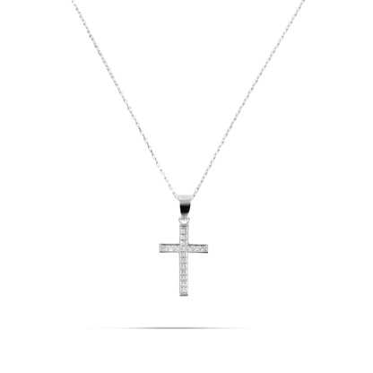 Κολιέ σταυρός με πέτρες ζιργκόν Mar and Mar Calder Cross από ασήμι 925