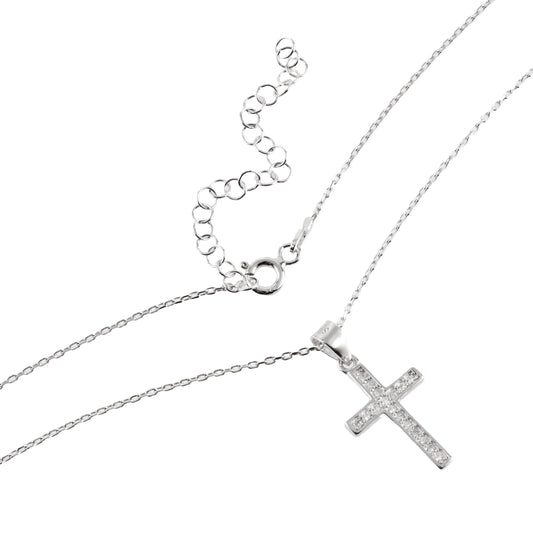 Κολιέ σταυρός με πέτρες ζιργκόν Mar and Mar Calder Cross από ασήμι 925