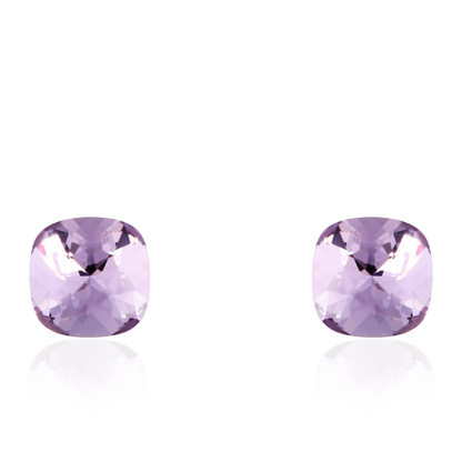 Σκουλαρίκια καρφωτά με ζιργκόν Mar and Mar Cube Studs (Purple) από ανοξείδωτο ατσάλι