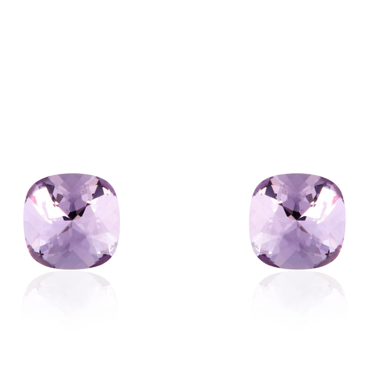 Σκουλαρίκια καρφωτά με ζιργκόν Mar and Mar Cube Studs (Purple) από ανοξείδωτο ατσάλι