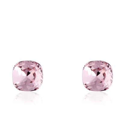 Σκουλαρίκια καρφωτά με ζιργκόν Mar and Mar Cube Studs (Pink) από ανοξείδωτο ατσάλι