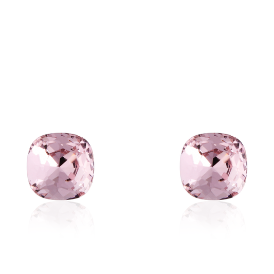 Σκουλαρίκια καρφωτά με ζιργκόν Mar and Mar Cube Studs (Pink) από ανοξείδωτο ατσάλι