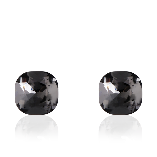 Σκουλαρίκια καρφωτά με ζιργκόν Mar and Mar Cube Studs (Black Gray) από ανοξείδωτο ατσάλι