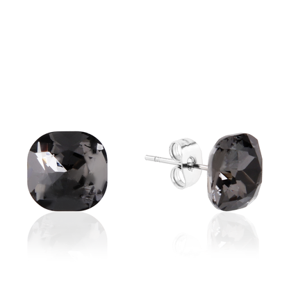 Σκουλαρίκια καρφωτά με ζιργκόν Mar and Mar Cube Studs (Black Gray) από ανοξείδωτο ατσάλι