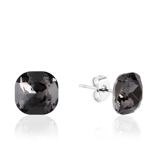 Σκουλαρίκια καρφωτά με ζιργκόν Mar and Mar Cube Studs (Black Gray) από ανοξείδωτο ατσάλι