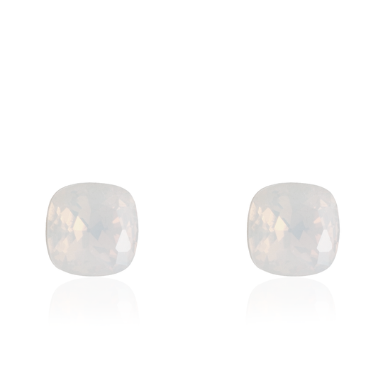 Σκουλαρίκια καρφωτά με ζιργκόν Mar and Mar Cube Studs (Pearl White) από ανοξείδωτο ατσάλι