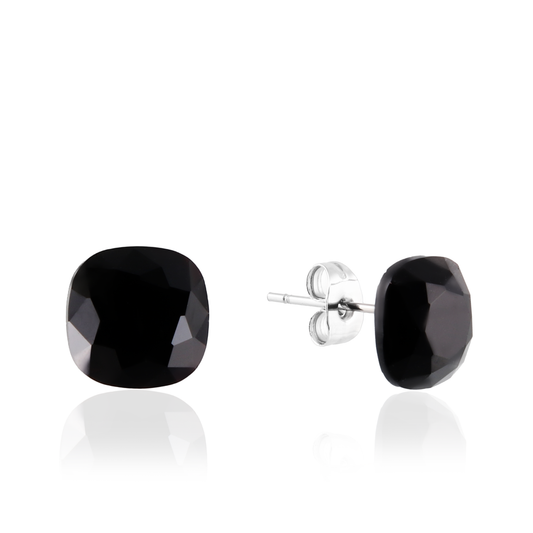 Σκουλαρίκια καρφωτά με ζιργκόν Mar and Mar Cube Studs (Black) από ανοξείδωτο ατσάλι