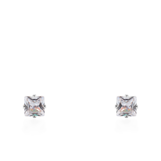 Σκουλαρίκια καρφωτά με ζιργκόν Mar and Mar Dimen Cube Studs από ανοξείδωτο ατσάλι