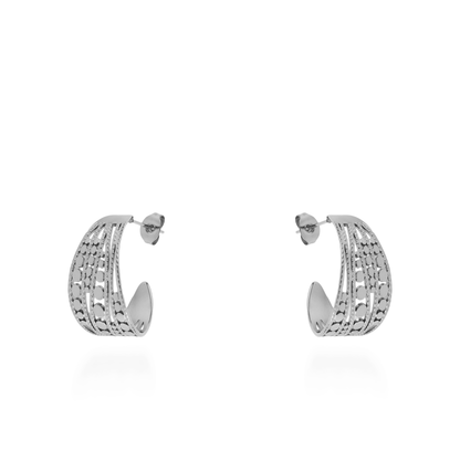 Σκουλαρίκια κρίκοι Mar and Mar Penelope (Silver) από ανοξείδωτο ατσάλι