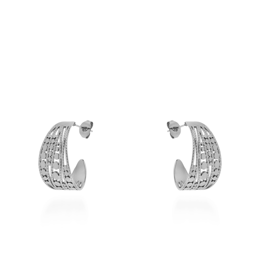 Σκουλαρίκια κρίκοι Mar and Mar Penelope (Silver) από ανοξείδωτο ατσάλι