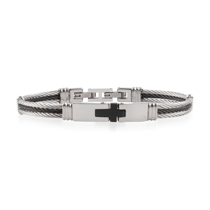 Ανδρικό βραχιόλι χειροπέδα Mar and Mar Dean Cross Cuff από ανοξείδωτο ατσάλι