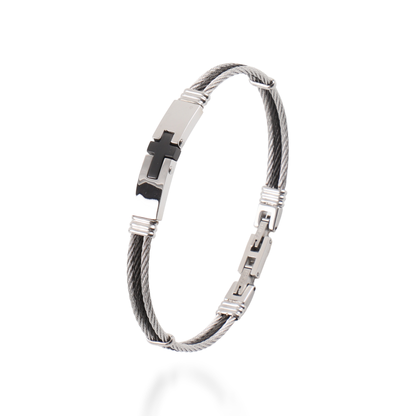Ανδρικό βραχιόλι χειροπέδα Mar and Mar Dean Cross Cuff από ανοξείδωτο ατσάλι