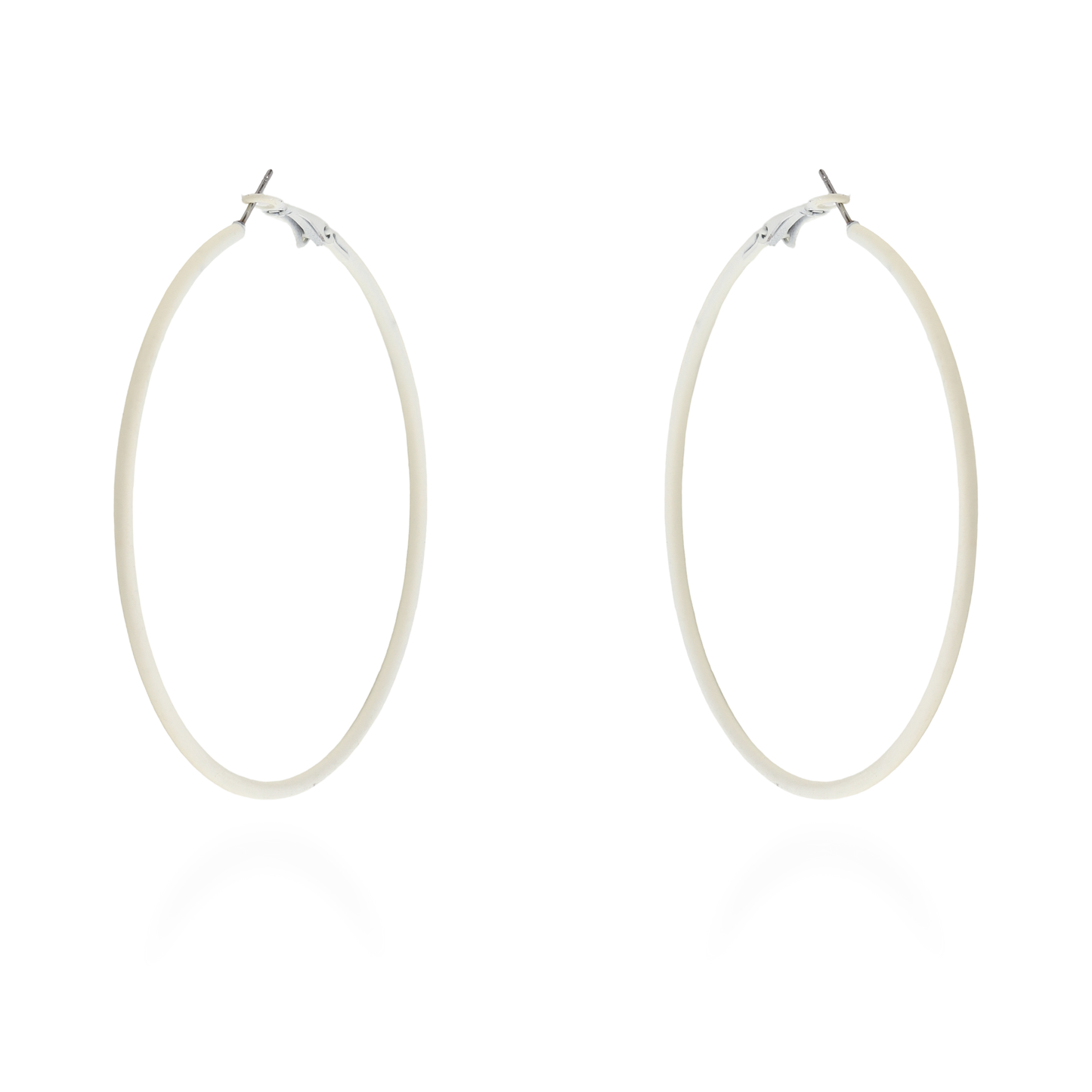 Σκουλαρίκια κρίκοι σε λευκό χρώμα Mar & Mar Funky Hoops (White)