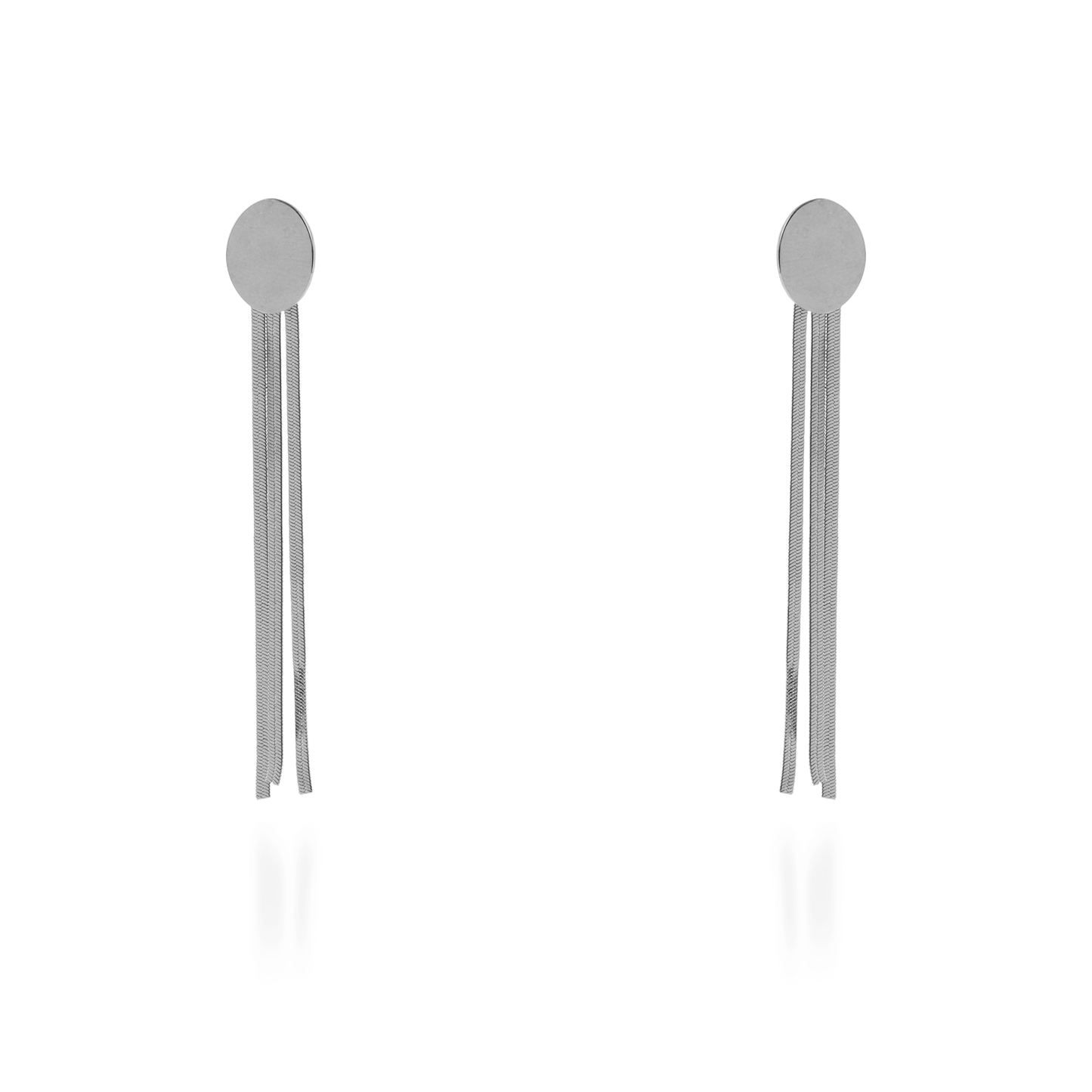Σκουλαρίκια κρεμαστά Mar and Mar Bennita Oval (Silver) από ανοξείδωτο ατσάλι