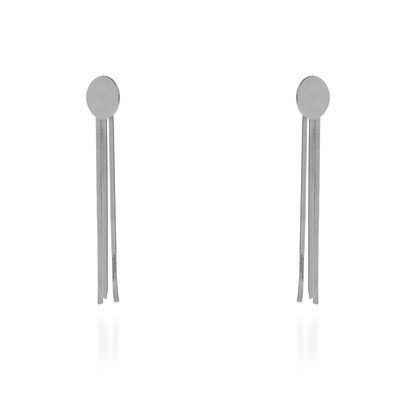 Σκουλαρίκια κρεμαστά Mar and Mar Bennita Oval (Silver) από ανοξείδωτο ατσάλι