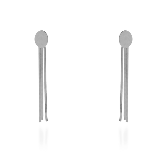 Σκουλαρίκια κρεμαστά Mar and Mar Bennita Oval (Silver) από ανοξείδωτο ατσάλι