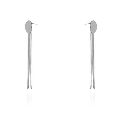 Σκουλαρίκια κρεμαστά Mar and Mar Bennita Oval (Silver) από ανοξείδωτο ατσάλι