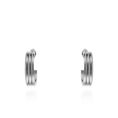 Σκουλαρίκια κρίκοι Mar and Mar Cillian (Silver) από ανοξείδωτο ατσάλι