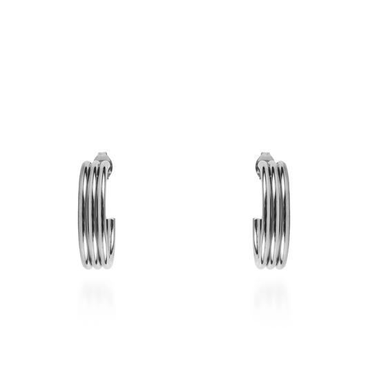 Σκουλαρίκια κρίκοι Mar and Mar Cillian (Silver) από ανοξείδωτο ατσάλι