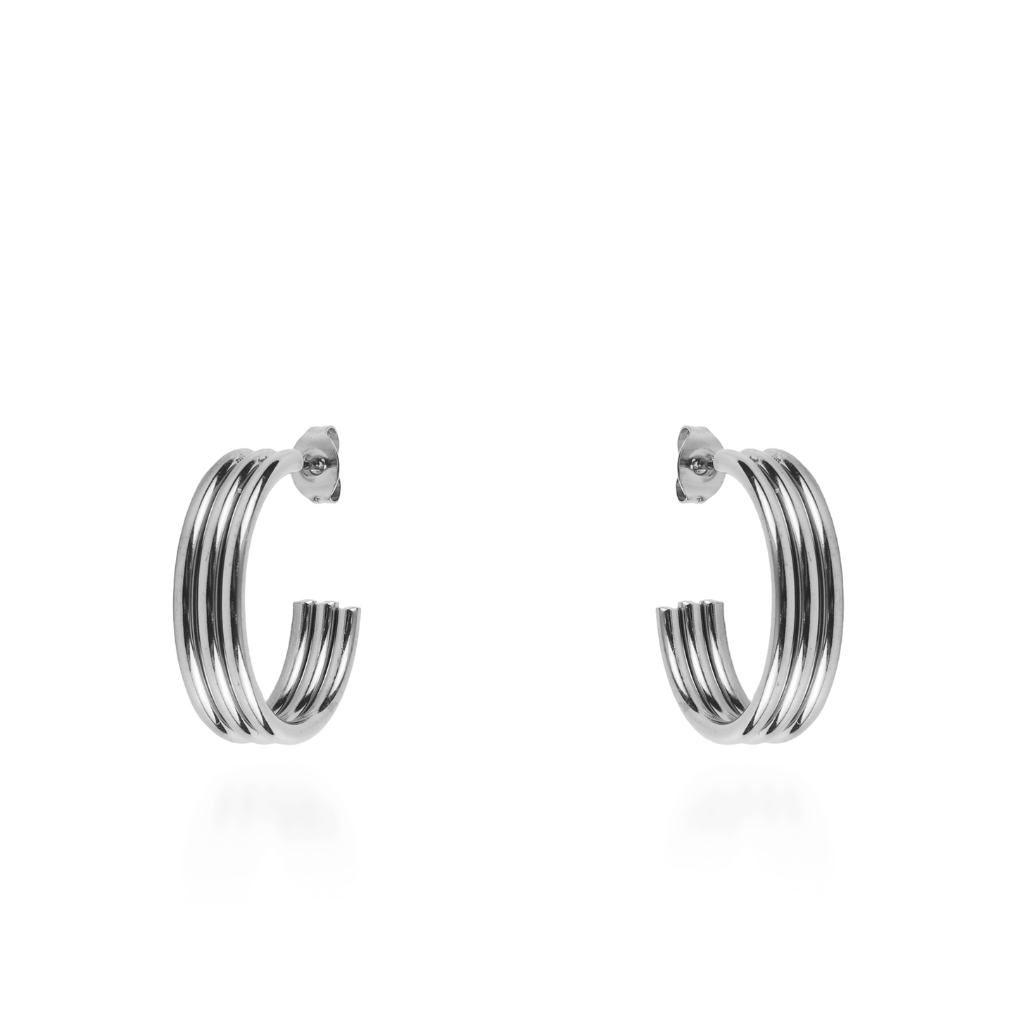 Σκουλαρίκια κρίκοι Mar and Mar Cillian (Silver) από ανοξείδωτο ατσάλι