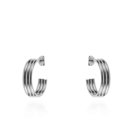 Σκουλαρίκια κρίκοι Mar and Mar Cillian (Silver) από ανοξείδωτο ατσάλι