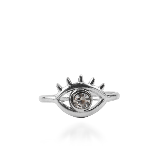Γυναικείο δαχτυλίδι με πέτρα ζιργκόν Mar and Mar Eye Silver από ανοξείδωτο ατσάλι