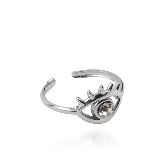 Γυναικείο δαχτυλίδι με πέτρα ζιργκόν Mar and Mar Eye Silver από ανοξείδωτο ατσάλι