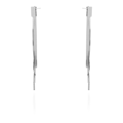 Σκουλαρίκια κρεμαστά Mar and Mar Bennita Rectangle (Silver) από ανοξείδωτο ατσάλι