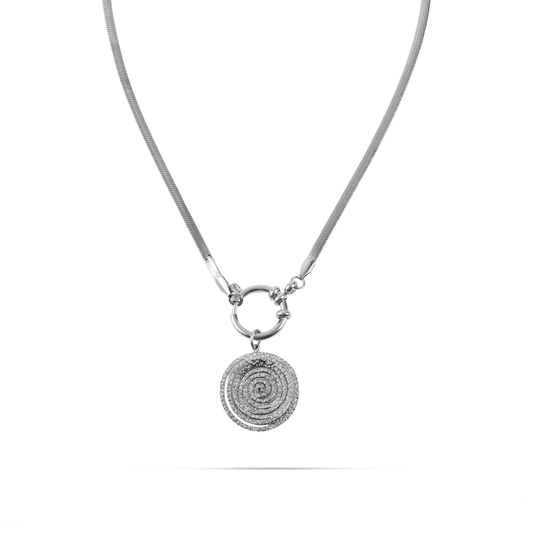 Κολιέ σφυρήλατο Mar and Mar Castiana (Silver) από ανοξείδωτο ατσάλι