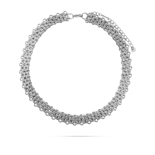 Κολιέ αλυσίδα λαιμού Mar and Mar Jarrow Silver από ανοξείδωτο ατσάλι